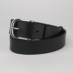Classic Leather Belt With Silver Buckle