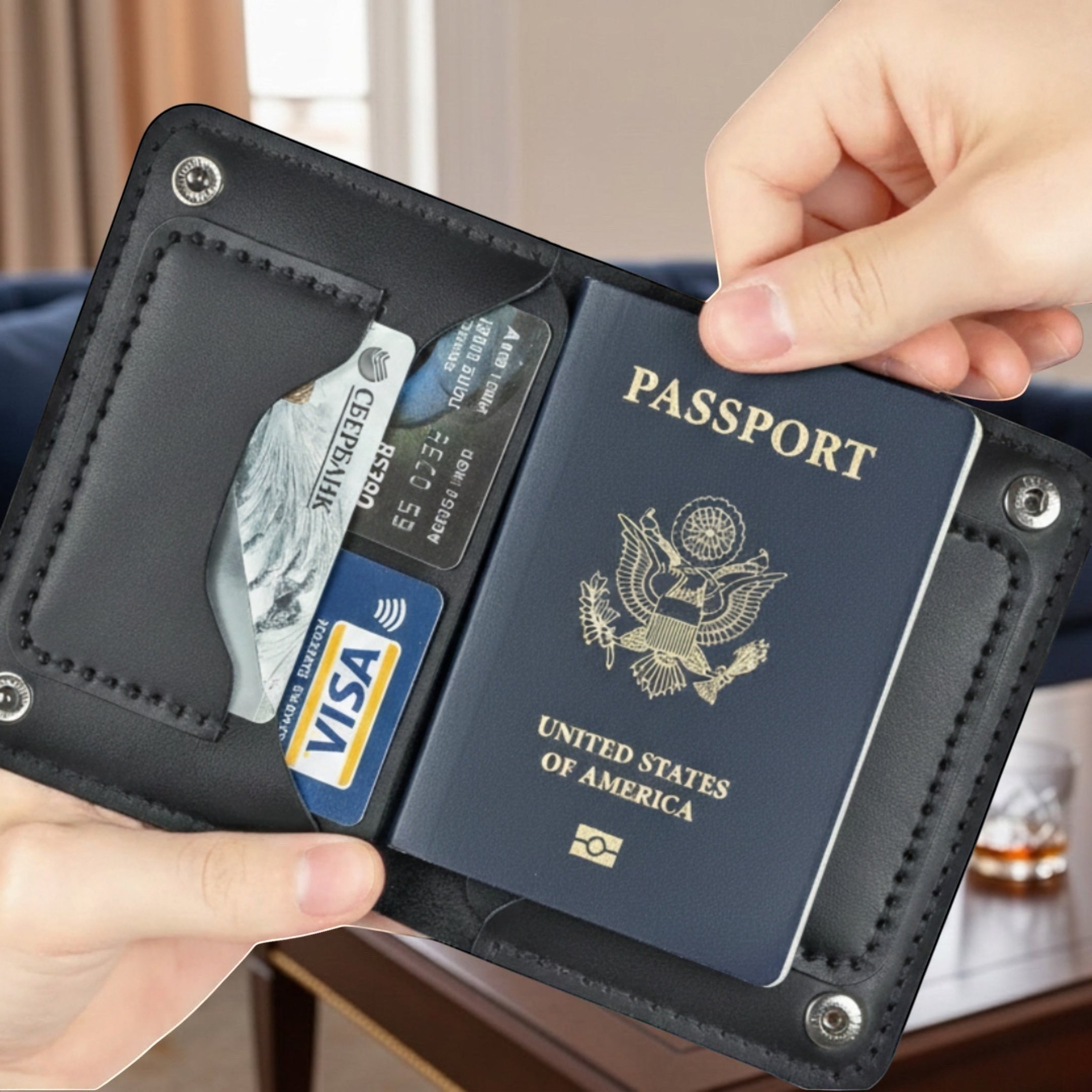 Slim Travel Wallet With Passport Holder