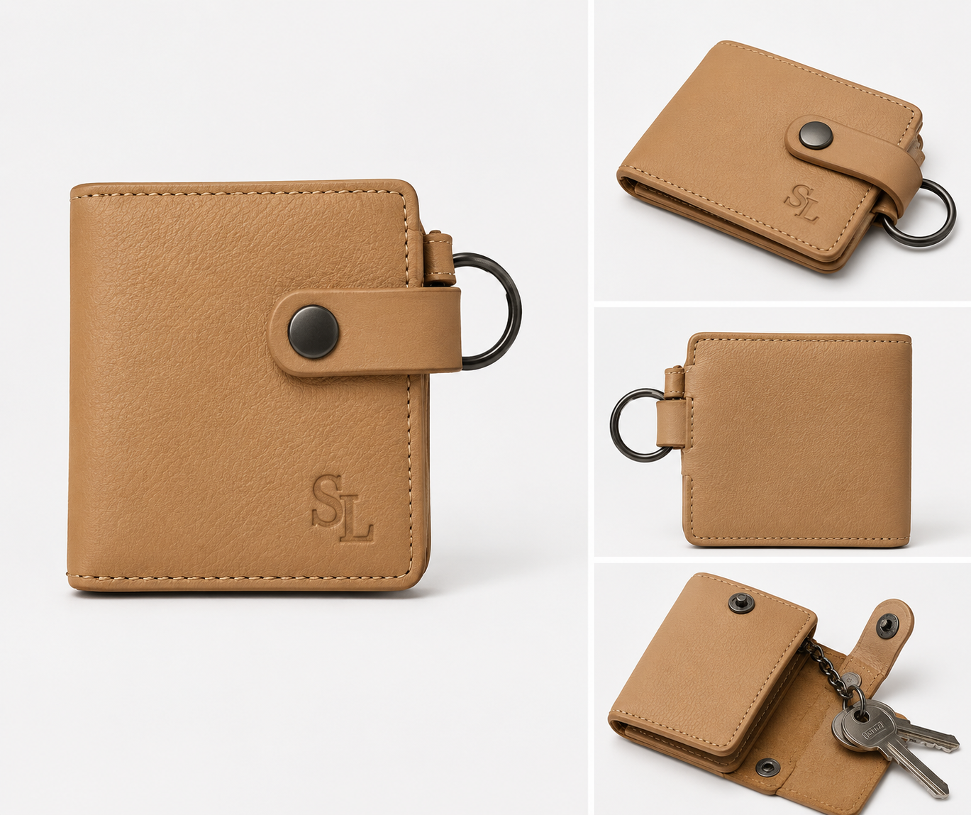 Portefeuille Compact — Cuir Véritable